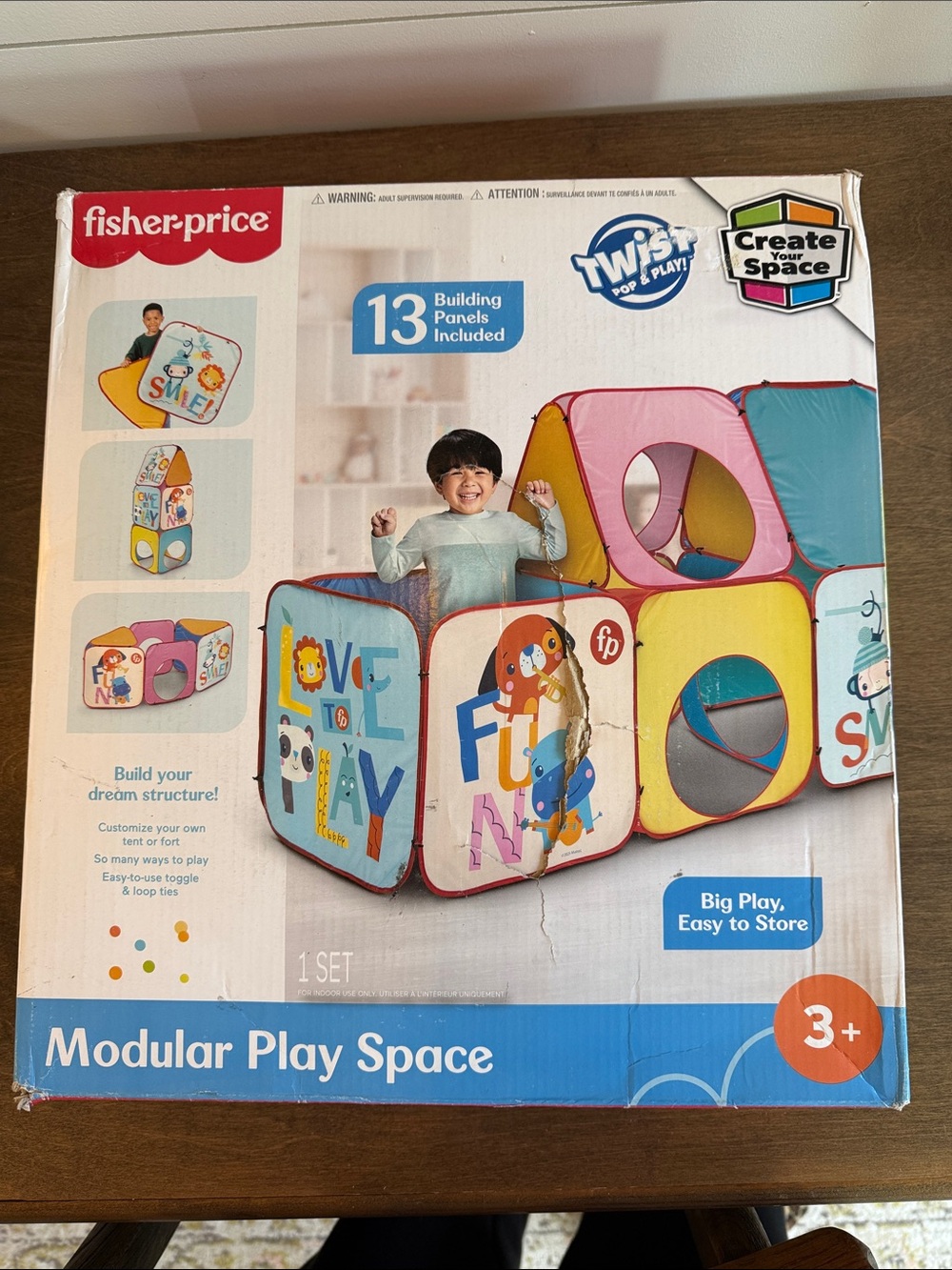 Fisher-Price Play Cubes Modular Play Space - Blue, Pink, Yellow, Red, Cream